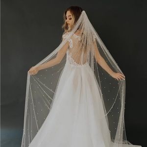 Brand new Jackson Veil - Untamed Petals - Cathedral Length